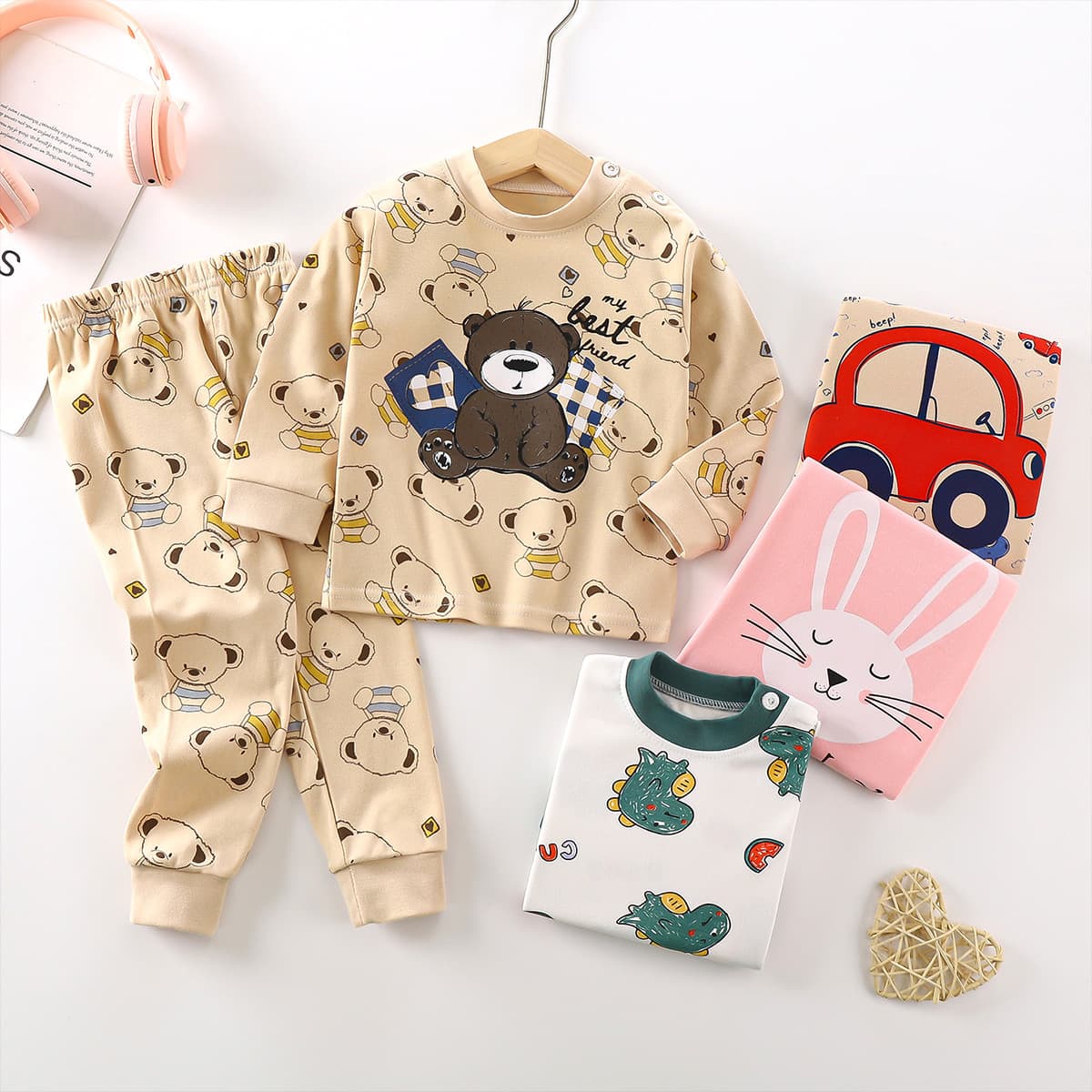 Cotton children's set, thermal underwear for boys, keep warm autumn pijama, children's clothing 3