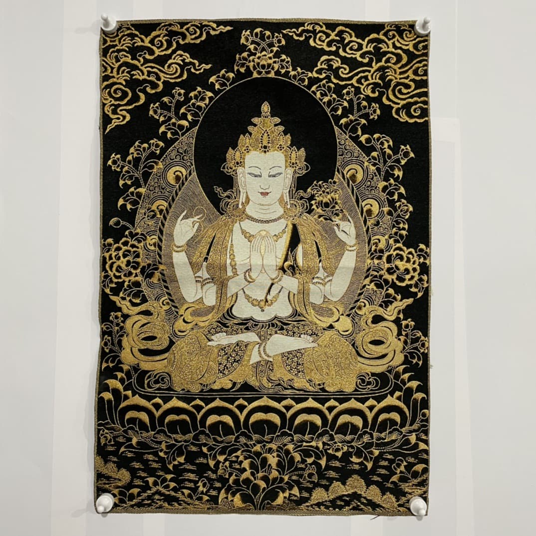 Traditional Chinese painting silk brocade Thangka Buddha statue Nepal portrait collection decorative painting thangka embroidery hanging painting 3