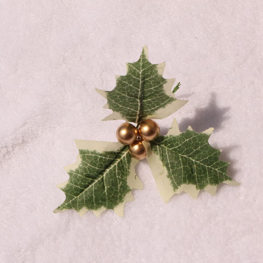 DIY artificial small red fruits plus two-color green leaves Christmas tree garland accessories branches red fruits holiday decoration Christmas 3