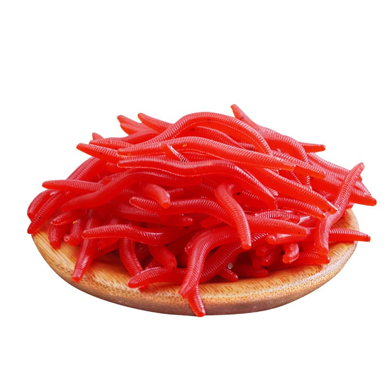 Fake earthworms, red worms, bionic fish bait, red soft bait, Luya bait, black pit fish food, carp, bass, bionic earthworms 5
