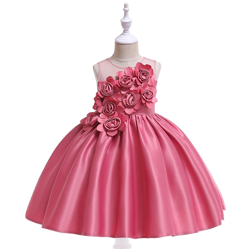 (Cross-border trading), three dimensional small princess costume, wedding dress, dress with sleeves sleevless, Amazon, flowered, for teenagers 5