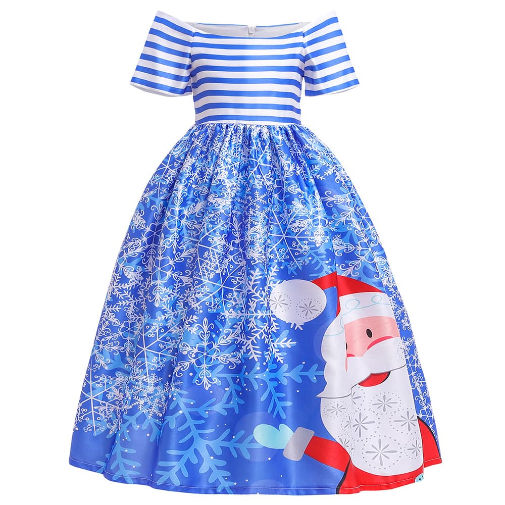 Cartoon children's dress, Christmas long skirt, suit, with snowflakes, princess style 2