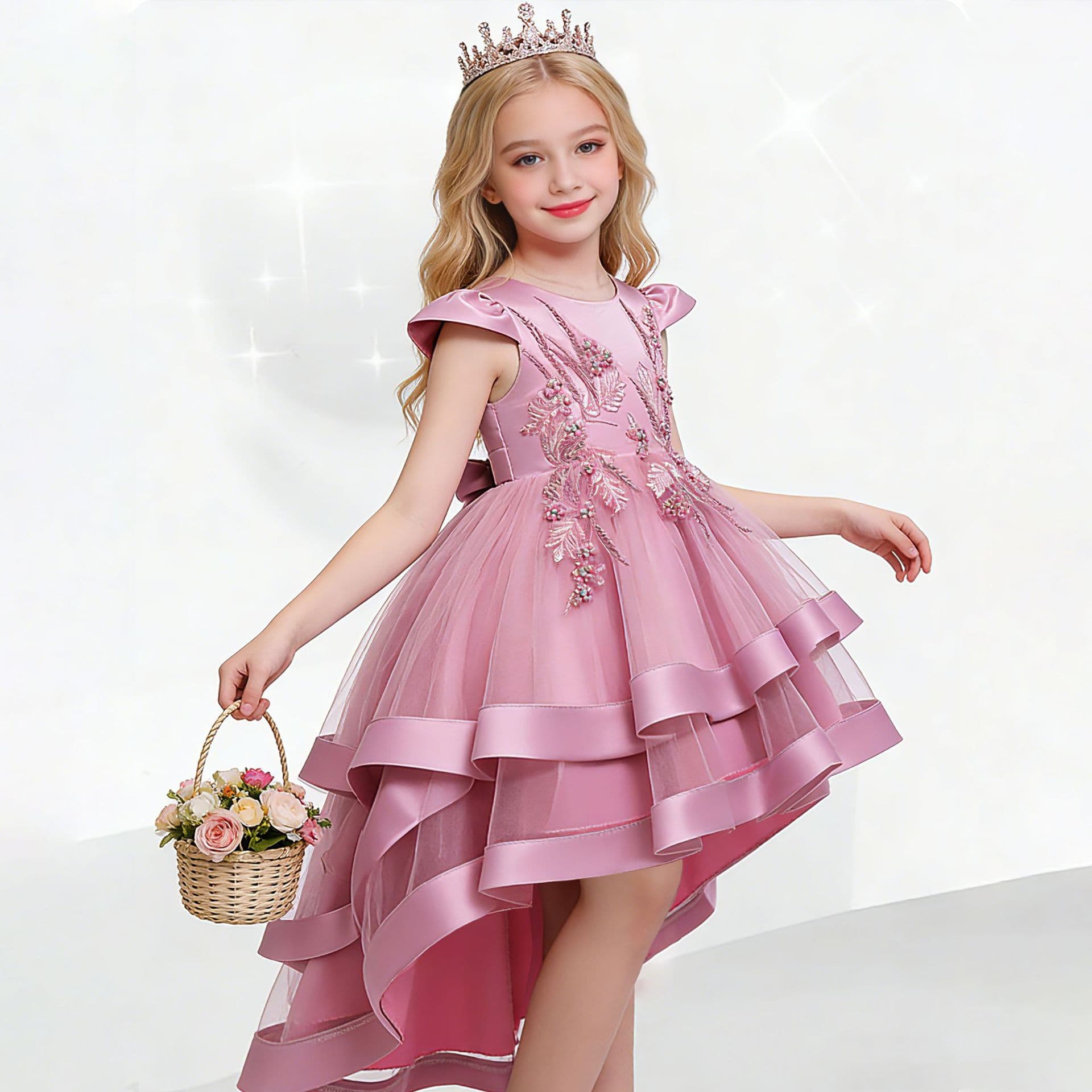(Cross-border trading), small princess costume, wedding dress, evening dress, skirt, with embroidery