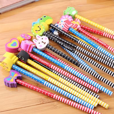 Cartoon eraser, cute teaching pencil for students, Birthday gift 2