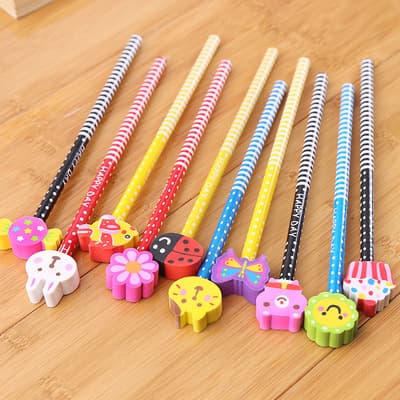 Cartoon eraser, cute teaching pencil for students, Birthday gift 4