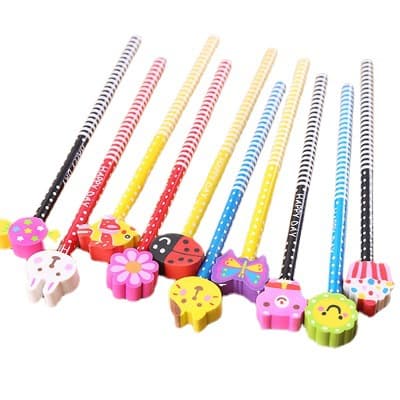 Cartoon eraser, cute teaching pencil for students, Birthday gift 5