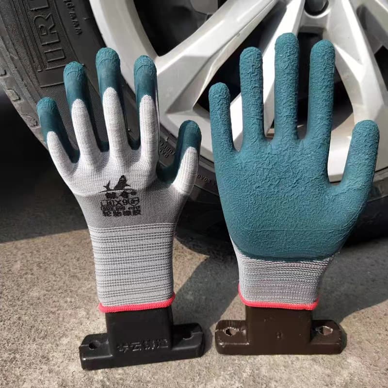 (Wholesale), wear-resistant rubber nylon gloves 4