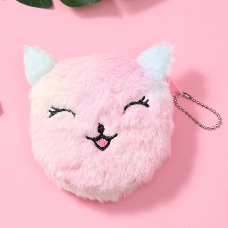 Creative cartoon wallet, key bag, keychain, pendant, card holder, children's plush cards, new collection, unicorn, cat 5
