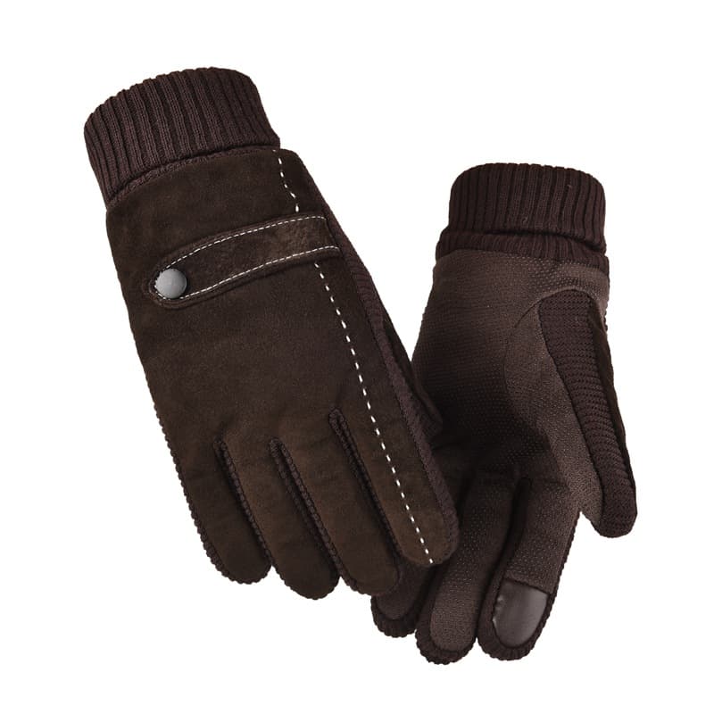 Demi-season fleece keep warm windproof gloves, increased thickness 2