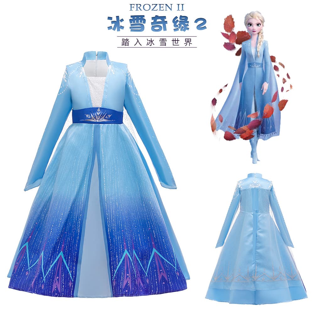 Children's evening dress, long-sleeve, suit, “Frozen”, princess style