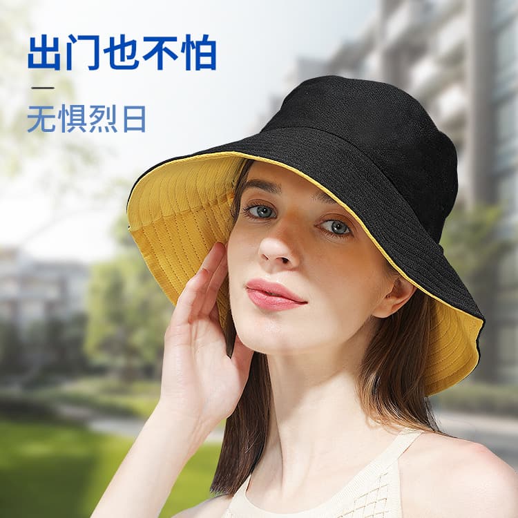 New fisherman hat female summer sunscreen cover face anti -ultraviolet hat -proof big hat shading hat double -sided bucket hat xmz107 3