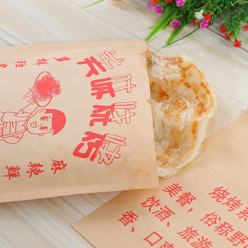 Delicious barbecue paper bag fried skewers packaging bag grilled gluten skewers oil-proof coated bag disposable kraft paper bag packaging 4