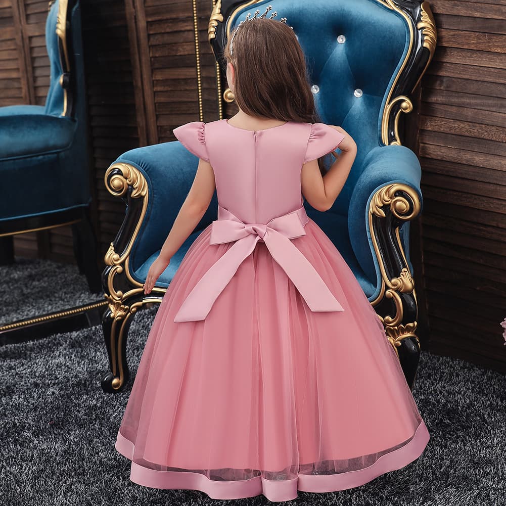 (Cross-border trading), evening dress, long girl's skirt, piano performance costume, new collection, princess style, tutu skirt 4