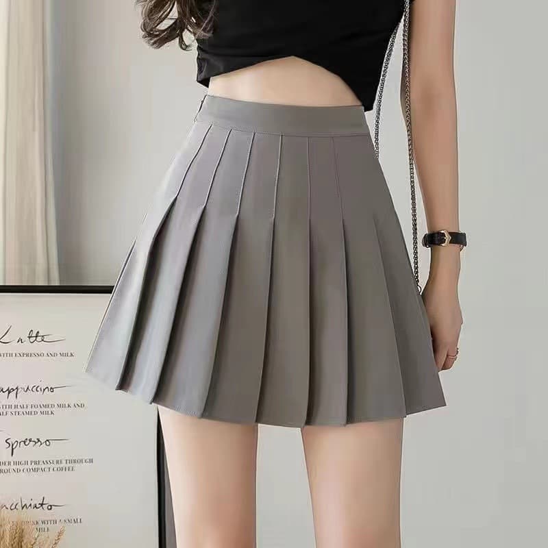 Pleated skirt, mini-skirt, protective underware, high waist, A-line, fitted, for teenagers 3