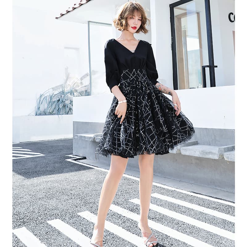 (Cross-border trading), short elegant evening dress, french style, for teenagers 2