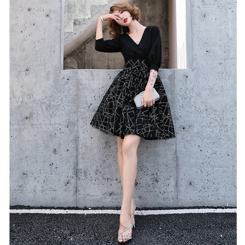 (Cross-border trading), short elegant evening dress, french style, for teenagers 4