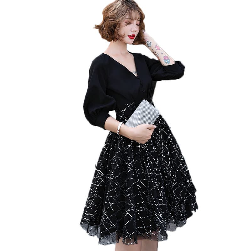 (Cross-border trading), short elegant evening dress, french style, for teenagers 5