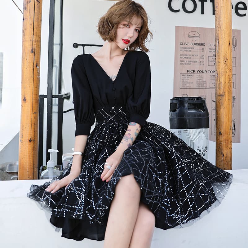 (Cross-border trading), short elegant evening dress, french style, for teenagers