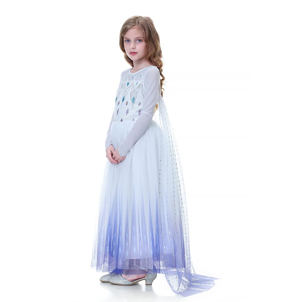 Autumn white small princess costume, dress, jacket, “Frozen” 2