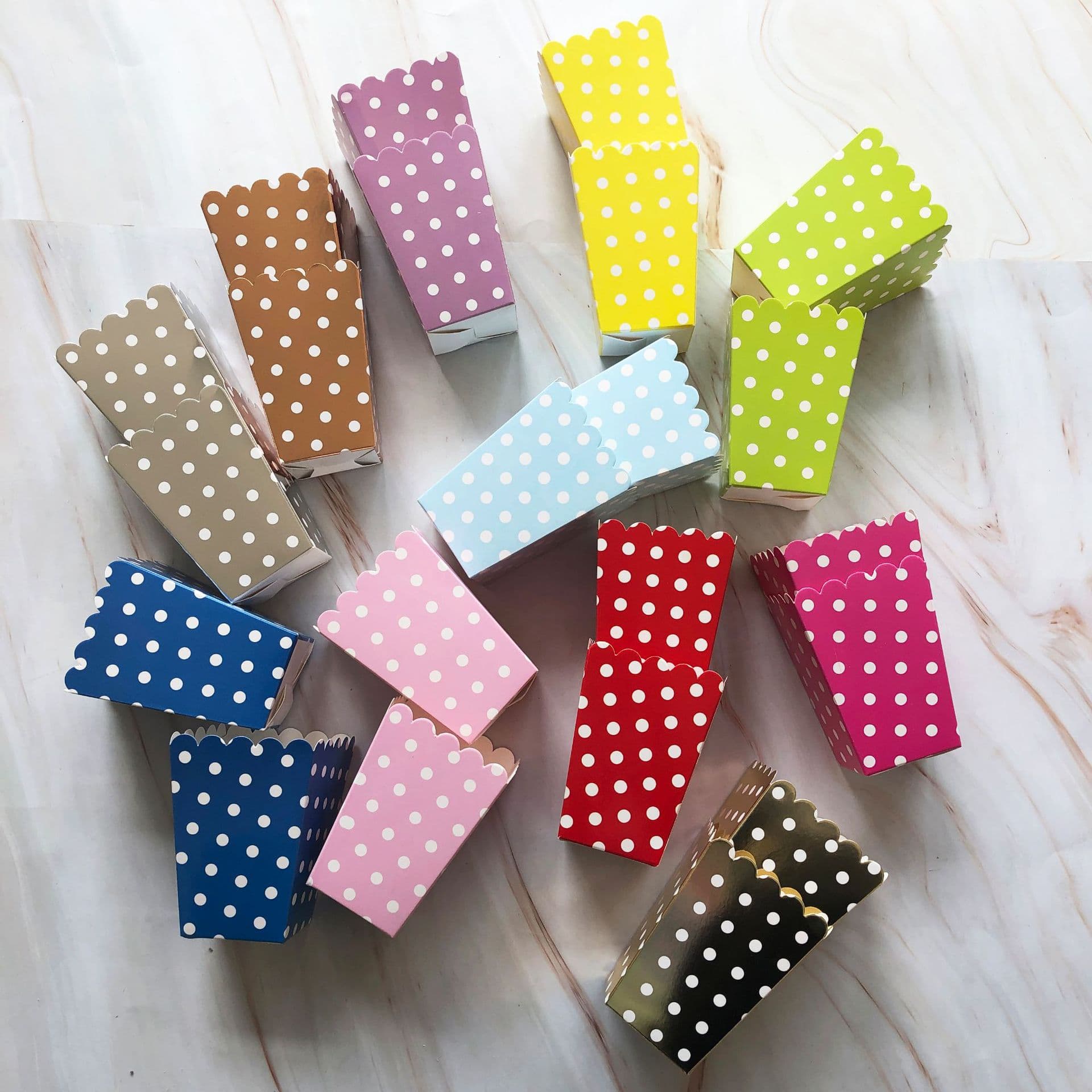 Gold & Silver Foil Popcorn Box - 6 Color Print Party Favor 2
