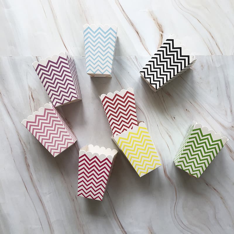 Gold & Silver Foil Popcorn Box - 6 Color Print Party Favor 3