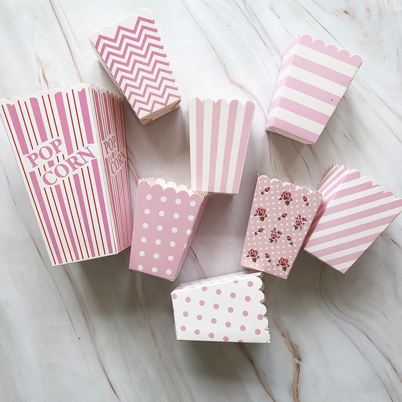 Gold & Silver Foil Popcorn Box - 6 Color Print Party Favor 4