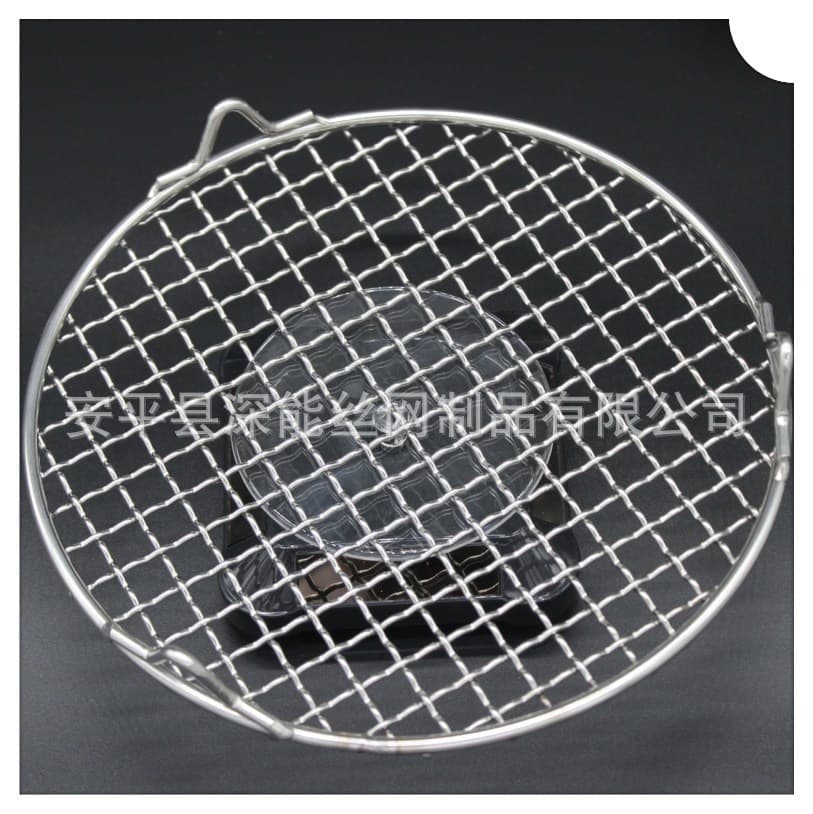 Stainless steel barbecue mesh circular band grilled shelf Korean barbecue mesh stainless steel barbecue girly grilled meat rack 3