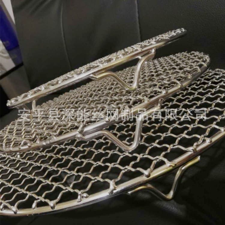 Stainless steel barbecue mesh circular band grilled shelf Korean barbecue mesh stainless steel barbecue girly grilled meat rack 4