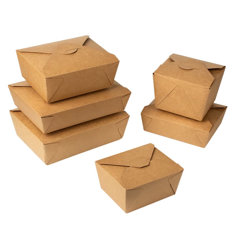 Disposable kraft paper takeaway box, fried chicken and rice lunch box, lunch box, food grade, microwave degradable 5