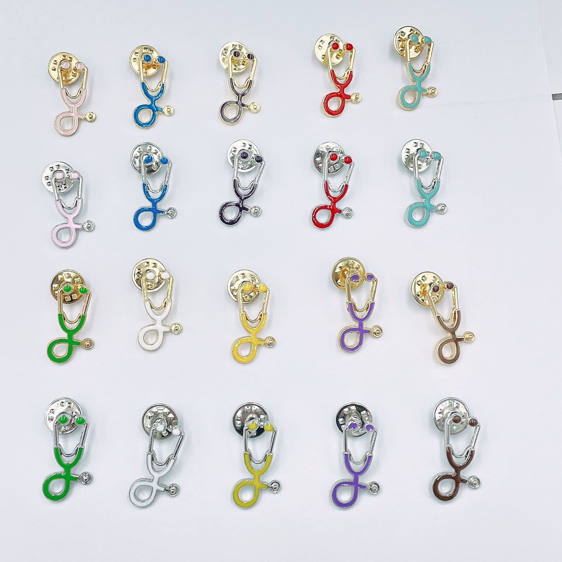 (Cross-border trading), (Wholesale), cartoon creative brooch, universal doctor uniform, stethoscope, accessory, badge, wish, European style