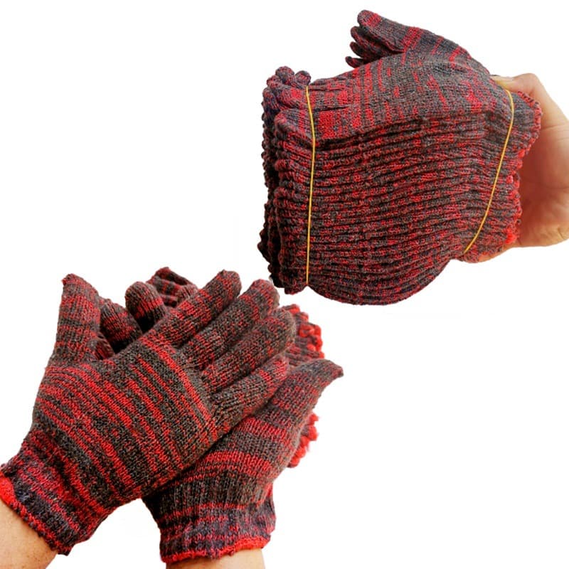 Labor insurance glove cotton yarn cotton line work protection site safflower thickened men's and women's work protection bleach gloves wholesale 3