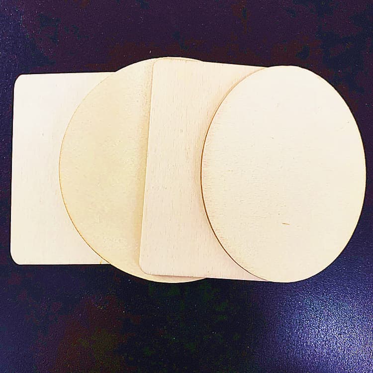 DIY laser cutting decorative wood chip poplar geometric geometric wood chip decorative home decoration wood tablet round wood tablets