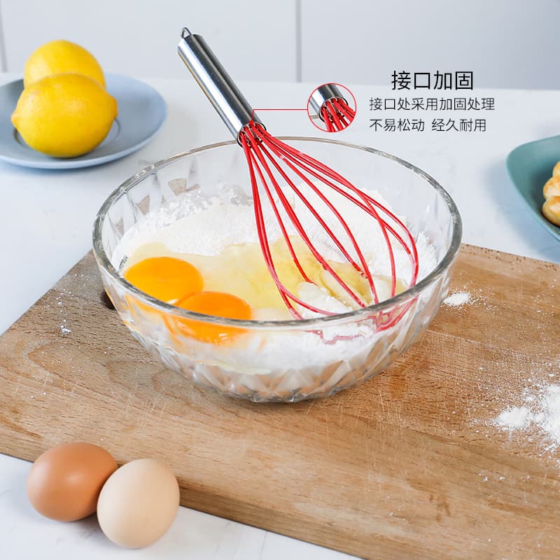 Baking tools egg beater stainless steel thick mixer semi-automatic egg beater manual mini silicone beater 3