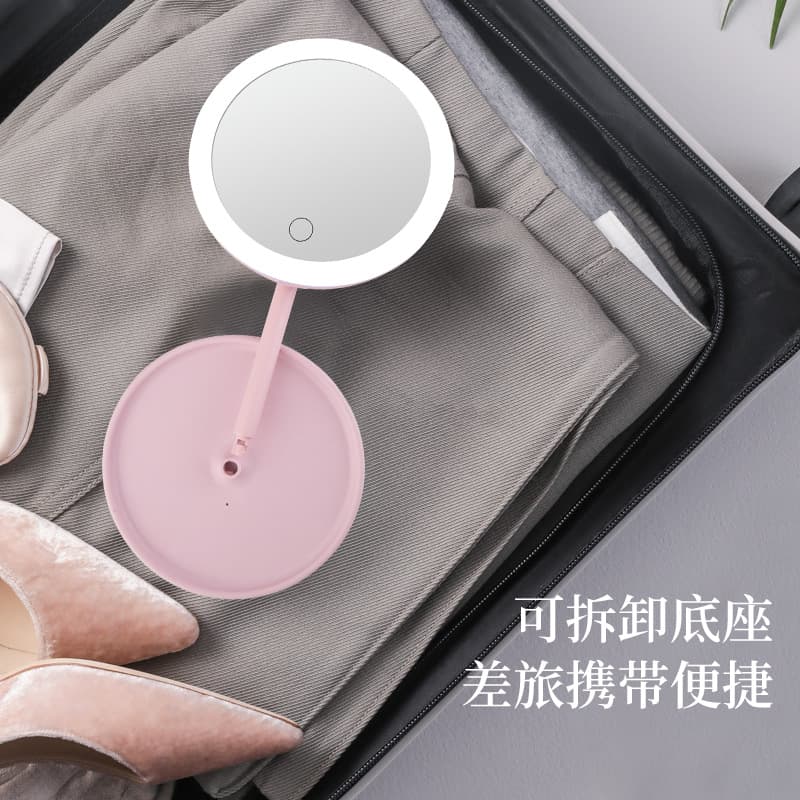 LED table folding handheld mirror, fill light with light for students 4