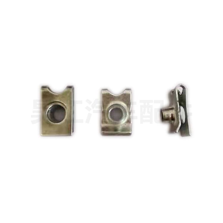 Car license plate screw iron plate, self-tapping base, U-shaped clip, metal fixing clip, nut clip 5