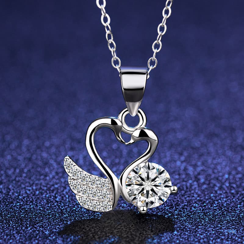 Kuaishou Douyin Live Story Source Source Silver Necklace Eight Heart Eight Arrows High imitation D Seda Monolis Stone Four Leaf Grass Girl Pendant 2