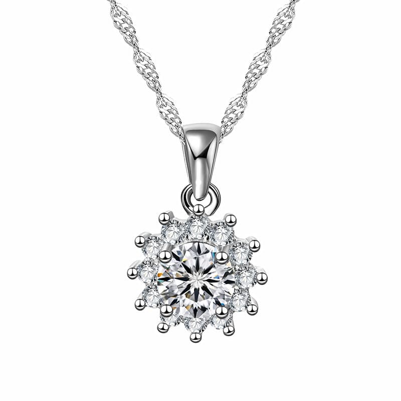 Kuaishou Douyin Live Story Source Source Silver Necklace Eight Heart Eight Arrows High imitation D Seda Monolis Stone Four Leaf Grass Girl Pendant 5