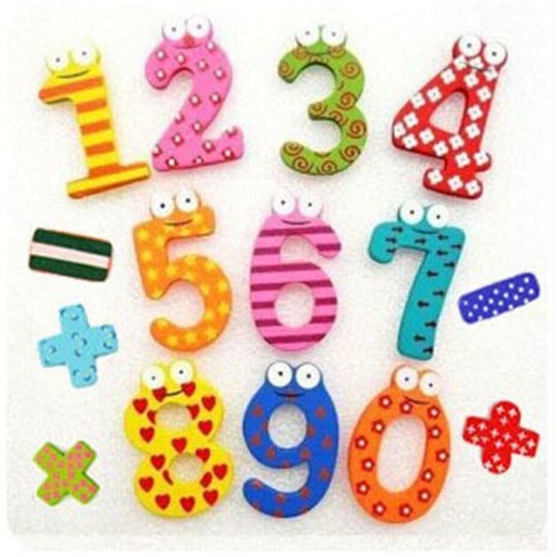 Wooden digital magnetic fridge magnet, early education, DIY 2