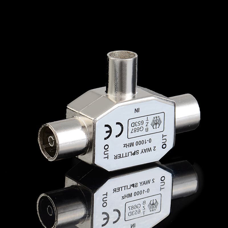 Metal RF TV Adapter Video Connector Splitter 4