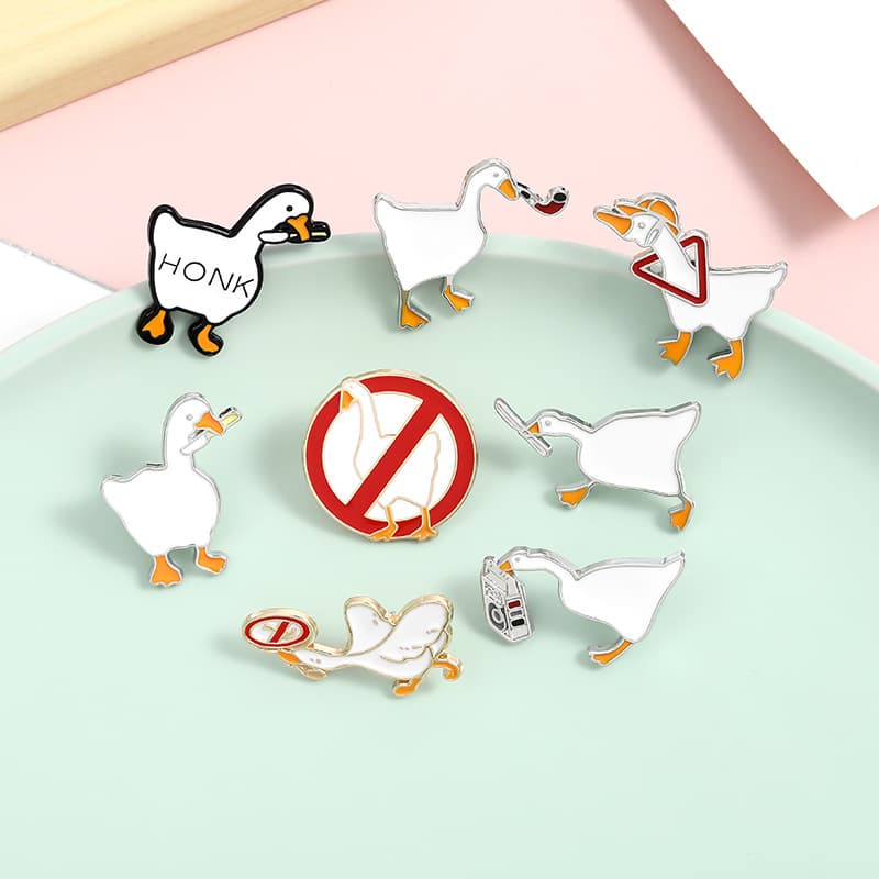 (Cross-border trading), creative cartoon accessory, brooch, cute swan, badge 2