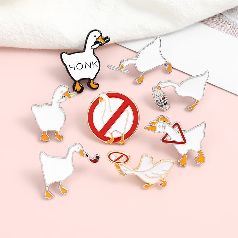 (Cross-border trading), creative cartoon accessory, brooch, cute swan, badge 3