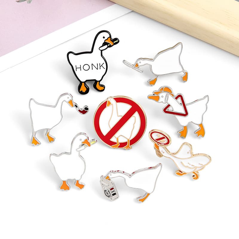 (Cross-border trading), creative cartoon accessory, brooch, cute swan, badge 4