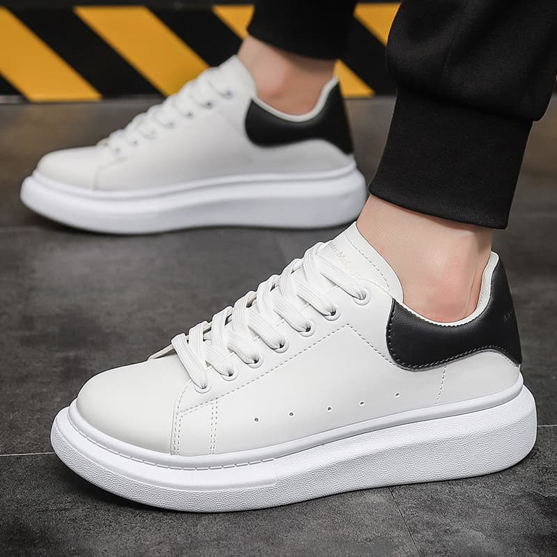 White sneakers, casual footwear platform for men and women, Spring/Fall 2026 model, height increasing 2