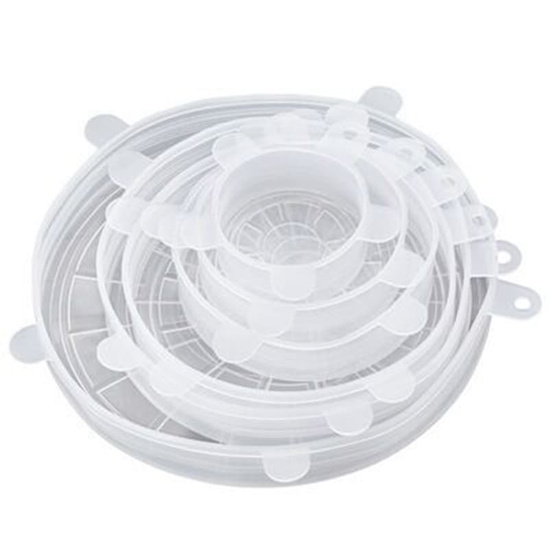 Food grade silicone fresh-keeping cover 6-piece set round bowl cover refrigerator microwave seal plastic wrap cover lock fresh 5