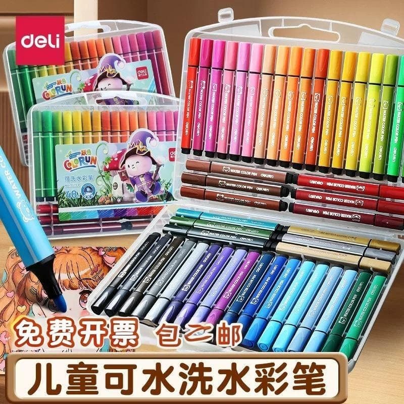 Watercolour, triangular crayons for students for kindergarten, capacious coloured pencils, set, hand painting