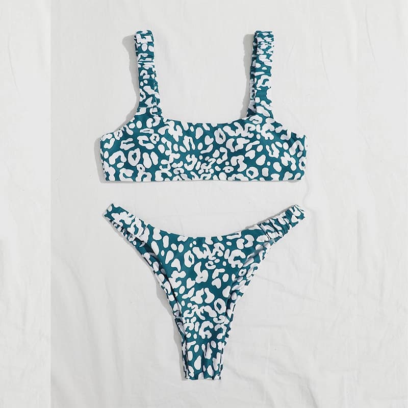 Sexy fashionable multicoloured colored split trend swimwear, European style, high waist 2