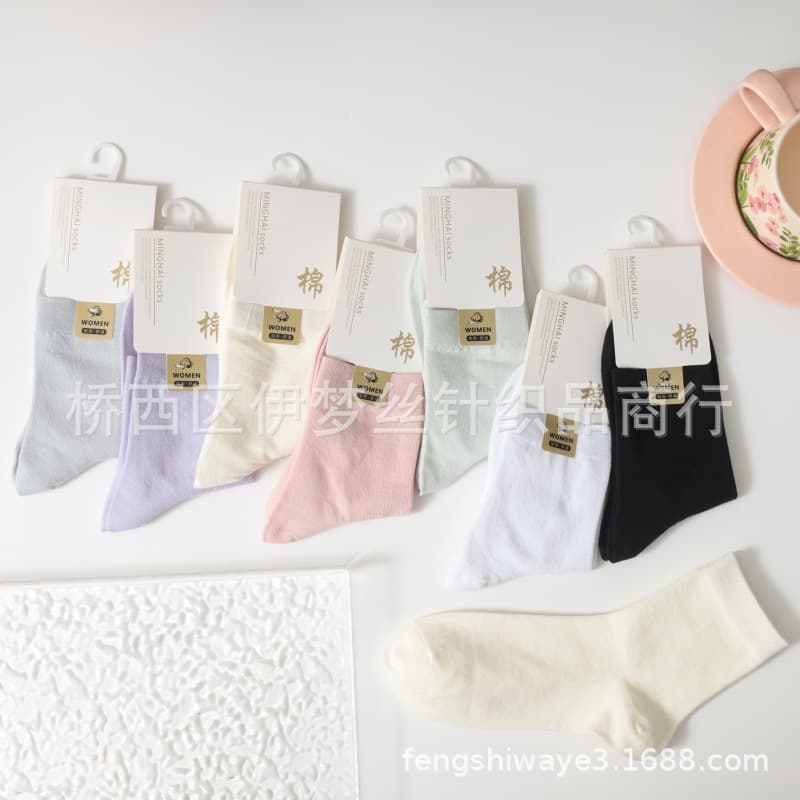 (Wholesale), winter women's children's socks, mid-length, high waist 2