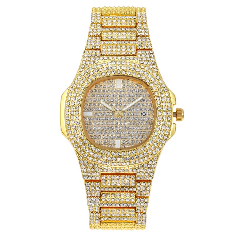 (Cross-border trading), diamond quartz watches, calendar, swiss watch, steel belt