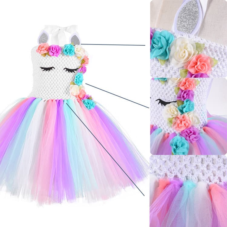 Set, children's headband, dress, small princess costume, unicorn, Birthday gift, halloween 2