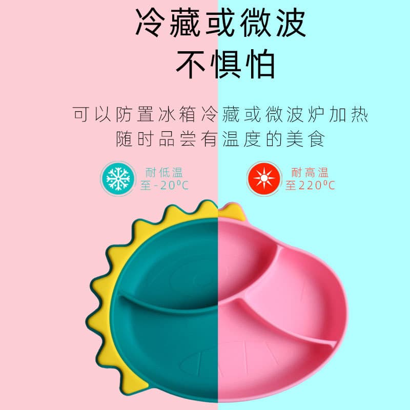 (Cross-border trading), silicone dinner plate, children's set for food, bib for feeding, tableware 3